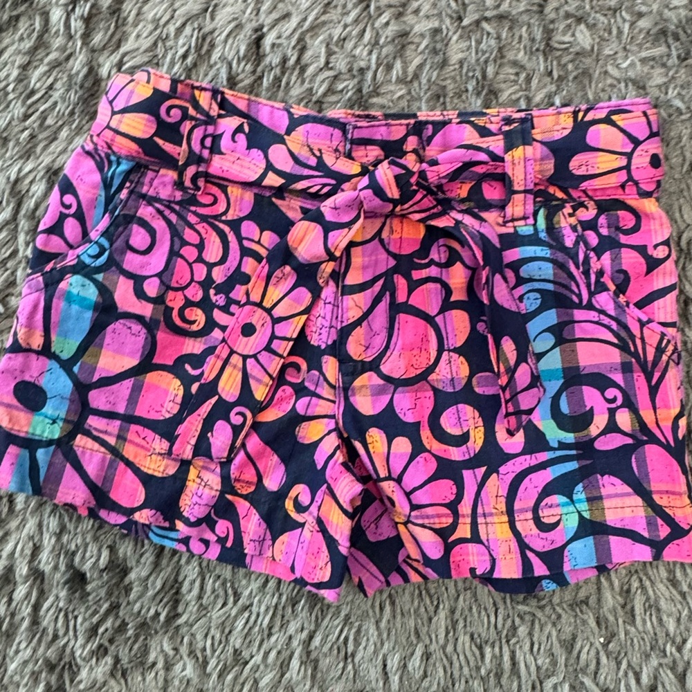 Brand New Girls size 4/5 xs Cherokee Pink and Blue Floral High Waist Shorts